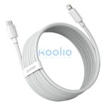 Baseus Simple Wisdom USB-C-Lightning adat/töltőkábel PD, 20W, 1,5m, fehér, 2db