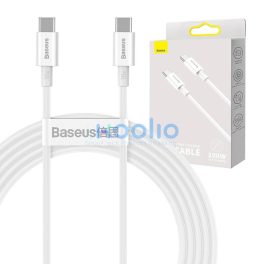   Baseus Superior Series USB-C-USB-C kábel, 100 W, 2 m, fehér