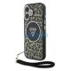 Guess IML Leopard Triangle Logo Strap iPhone 16 MagSafe hátlap tok, barna
