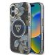 Guess IML Glitter Magnolia and Triangle Logo iPhone 16 MagSafe hátlap tok, fekete