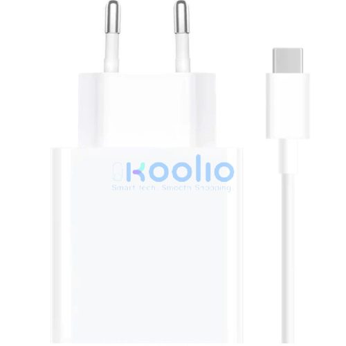 Xiaomi MDY-16-EF USB-A hálózati töltő adapter + USB-C töltő- és adatkábel, 33W,  3A, fehér