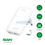 4smarts FlatPlug Slim Dual USB-C hálózati adapter, 65W GaN, fehér