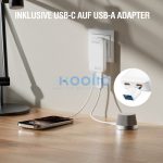 4smarts FlatPlug Slim Dual USB-C hálózati adapter, 65W GaN, fehér