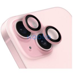   Obal:Me Apple iPhone 15/ 15 Plus tempered glass kamera védő üvegfólia, rózsaszín
