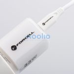 Forcell F-Energy Crystal Color GaN III VT-41 USB-C-USB-A hálózati töltő adapter szilikon kábellel, 33W, fehér