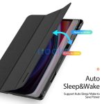 Dux Ducis Domo Samsung Tab S10 Plus/S9 Plus/S9 FE Plus kihajtható tok S-pen tartóval, fekete