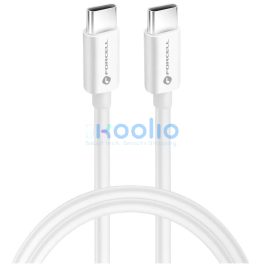   USB Type-C töltő- és adatkábel, USB Type-C, 100 cm, 5000 mA, 100W, gyorstöltés, PD, QC 4.0, C339, fehér