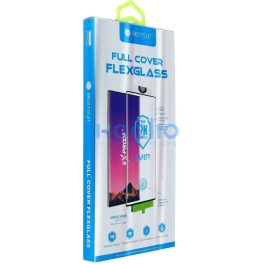   Samsung Galaxy S21 FE 5G SM-G990, Kijelzővédő fólia, ütésálló fólia, Tempered Glass (edzett üveg), ujjlenyomat támogatás, 5D, Full Cover, Nano Flexi Glass, fekete