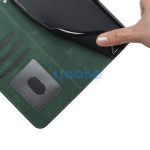 Apple iPhone 15 Pro Max, Oldalra nyíló tok, stand, kártyatartóval, kézpánttal, Wooze Illusion, zöld