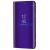 Apple iPhone 15 Plus, Oldalra nyíló tok, hívás mutatóval, Smart View Cover, lila (utángyártott)