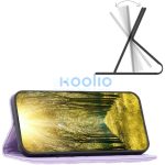 Apple iPhone 15 Plus, Oldalra nyíló tok, stand, kártyatartóval, 3D rombusz minta, Wooze Pillow, lila