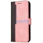 Apple iPhone 15 Plus, Oldalra nyíló tok, stand, kártyatartóval, kézpánttal, Wooze Colour Wallet, rózsaszín