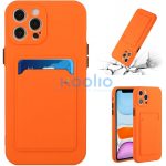 Apple iPhone 15 Plus, Szilikon tok, kártyatartóval, Wooze Card Slot, narancssárga