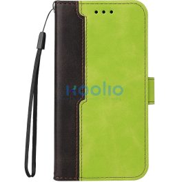   Apple iPhone 15, Oldalra nyíló tok, stand, kártyatartóval, kézpánttal, Wooze Colour Wallet, zöld