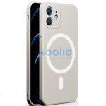 Apple iPhone 15 Pro Max, Szilikon tok, mágnes gyűrűvel, MagSafe töltővel kompatibilis, Wooze Magsafe Case, fehér