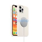 Apple iPhone 15 Pro Max, Szilikon tok, mágnes gyűrűvel, MagSafe töltővel kompatibilis, Wooze Magsafe Case, fehér