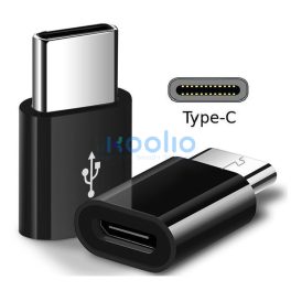 Adapter, USB Type-C - microUSB átalakító, Forever, fekete