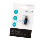 Adapter, USB Type-C - microUSB átalakító, Forever, fekete