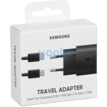 Samsung EP-TA800XB USB-C hálózati gyorstöltő USB-C kábellel, 25W, fekete (Retail-pack, dobozos)