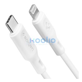   Spigen Essential C10CL USB-C / Lightning töltő- és adatkábel, fehér, MFI, 1m