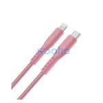 Uniq Flex USB-C / Lightning MFi töltő- és adatkábel, 1.2m, rózsaszín