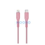 Uniq Flex USB-C / Lightning MFi töltő- és adatkábel, 1.2m, rózsaszín