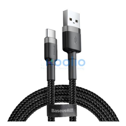 Baseus Cafule USB / USB-C töltő- és adatkábel, 1m, szürke-fekete