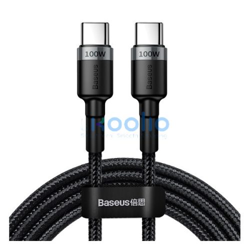Baseus Cafule USB-C / USB-C töltő- és adatkábel, PD2.0, 2m, szürke/fekete