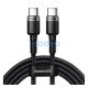 Baseus Cafule USB-C / USB-C töltő- és adatkábel, PD2.0, 2m, szürke/fekete