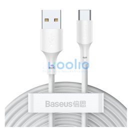   Baseus Simple Wisdom USB / USB-C töltő- és adatkábel, 1,5m, fehér (2db)