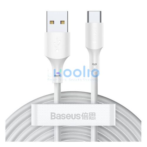 Baseus Simple Wisdom USB / USB-C töltő- és adatkábel, 1,5m, fehér (2db)