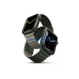   Uniq Revix mágneses szilikon szíj Apple Watch 42/44/45/49mm, zöld/taupe