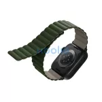 Uniq Revix mágneses szilikon szíj Apple Watch 42/44/45/49mm, zöld/taupe