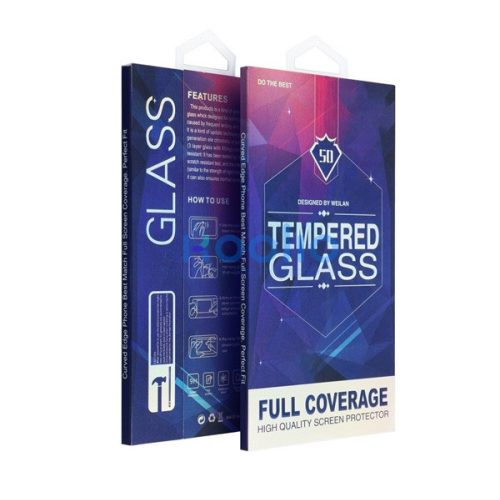 Samsung Galaxy S22 Ultra Full Glue hajlított tempered glass kijelzővédő üvegfólia, fekete