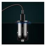 Baseus Grain Pro hálózati gyorstöltő adapter 2xUSB, 24W, fekete