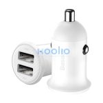 Baseus Grain Pro autós szivargyújtó gyorstöltő adapter 2xUSB, 24W, fehér