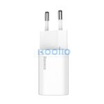 Baseus Super-Si hálózati gyorstöltő adapter USB-C, 20W, fehér