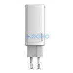 Baseus GaN2 Lite hálózati töltő adapter 65W USB-C + USB-A, fehér