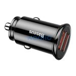 Baseus Circular autós szivargyújtó gyorstöltő, 2xUSB, 30W, fekete