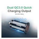 Baseus Circular autós szivargyújtó gyorstöltő, 2xUSB, 30W, fekete