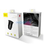 Baseus Circular autós szivargyújtó gyorstöltő, 2xUSB, 30W, fekete