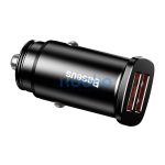 Baseus Square autós szivargyújtó gyorstöltő, 2xUSB, 30W, fekete