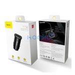 Baseus Square autós szivargyújtó gyorstöltő, 2xUSB, 30W, fekete