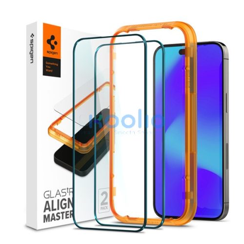 Spigen AlignMaster Glas.tR Apple iPhone 14 Pro Tempered kijelzővédő fólia (2db)