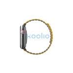 Uniq Revix mágneses szilikon szíj Apple Watch 42/44/45/49mm, mustár/khaki