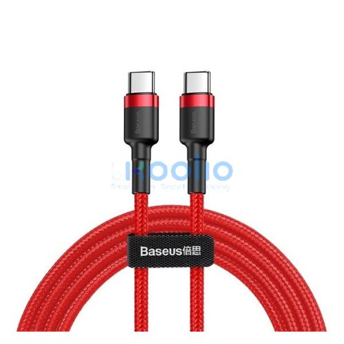 Baseus Cafule USB-C / USB-C töltő- és adatkábel, 60W, 1m, piros