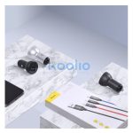 Baseus autós szivargyújtó töltő kijelzővel, 2xUSB, 4.8A, 24W, szürke