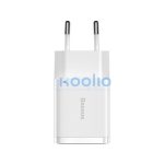 Baseus hálózati gyorstöltő 2xUSB, 10.5W, fehér