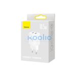 Baseus hálózati gyorstöltő 2xUSB, 10.5W, fehér