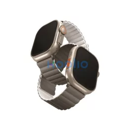   Uniq Revix mágneses szilikon szíj Apple Watch 42/44/45/49mm, szürke/fehér